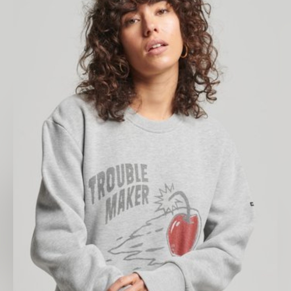 Superdry Vintage Crossing Lines Sweatshirt Dress, size US 8 - Picture 9 of 9